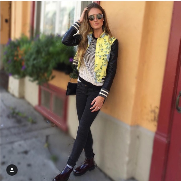 Rag & Bone Cambridge floral-print leather bomber - Picture 4 of 5